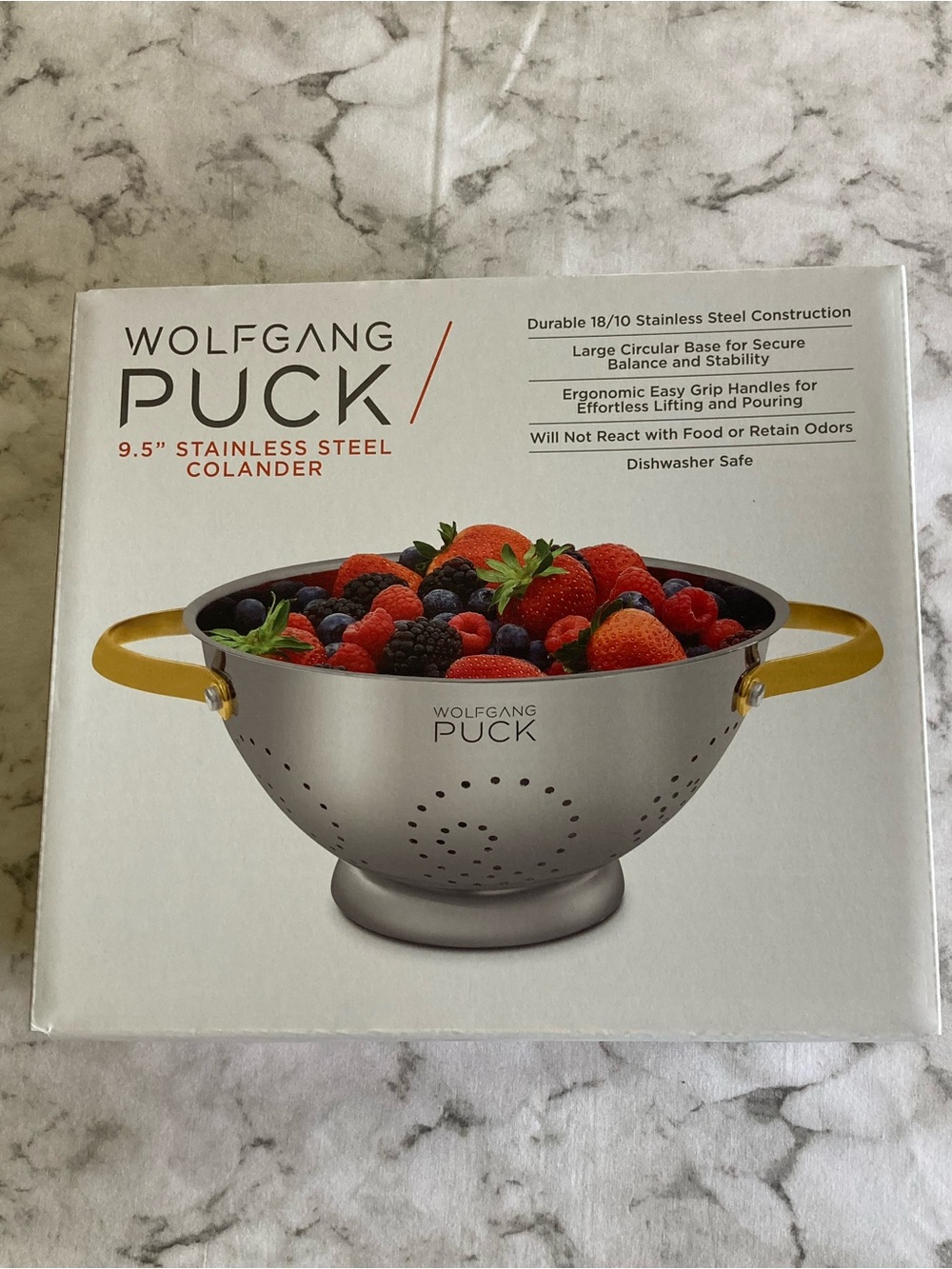 9.5" Stainless Steel Colander Wolfgang Puck NWT